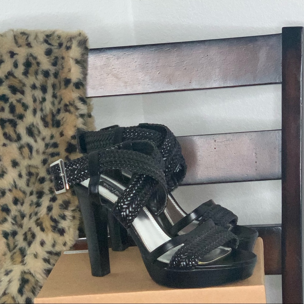 W/H Braided Strap Open Toe Heel